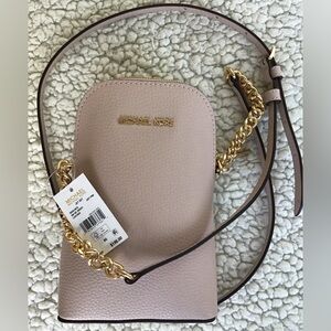 Michael Kors Blush Crossbody Bag with Gold Chain